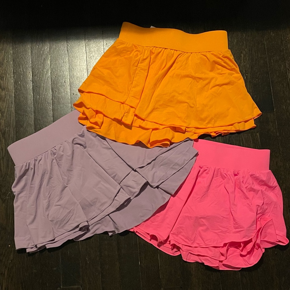 3 pack of neon tennis skirts